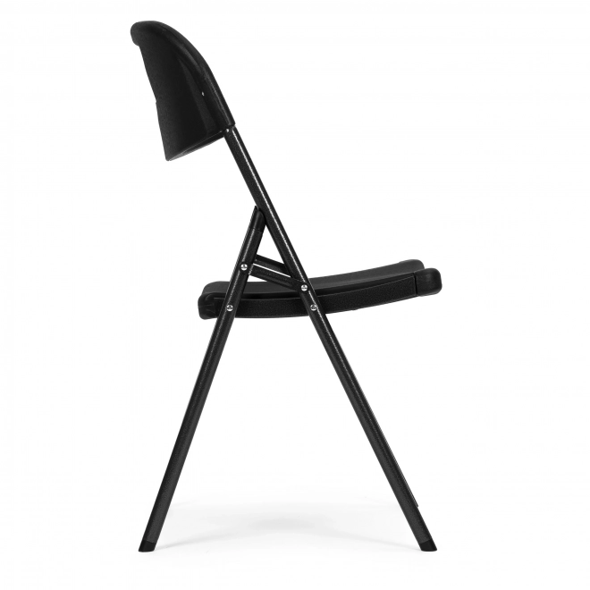Set van 2 opvouwbare stoelen ModernHome, metalen constructie, HDPE, zwart