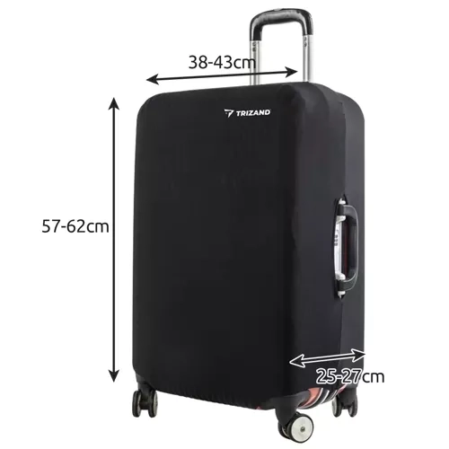 Trizand 23839 Kofferhoes M 62 x 43 x 27 cm zwart