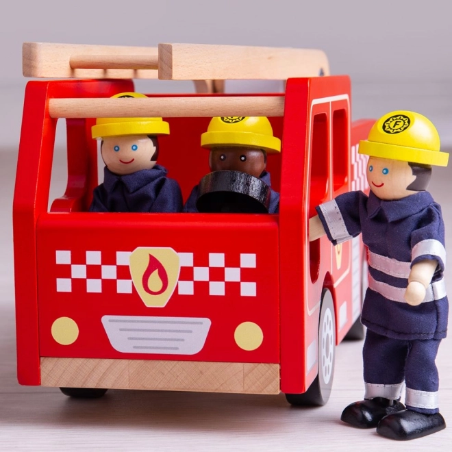 Houten brandweerauto voor kinderen