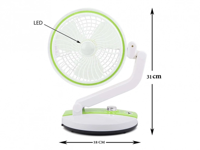 Draagbare opvouwbare ventilator met LED-licht
