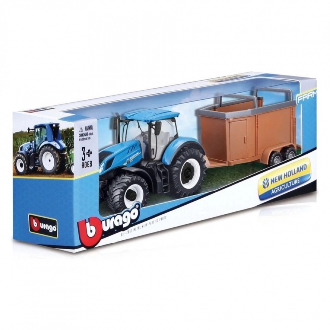 Boerderij Tractor New Holland met paardentrailer