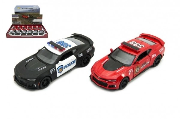 Auto Kinsmart Chevrolet Camaro politie/brandweer 12cm metaal/plastic