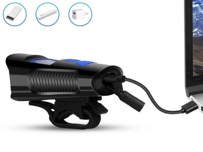 Multifunctionele fietslamp 3-in-1 met LED, kilometerteller en claxon
