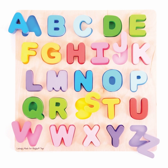 Inlegpuzzel Bigjigs - grote letters van het alfabet