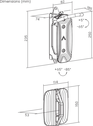 Draaimechanisme om dichter bij de muur te plaatsen