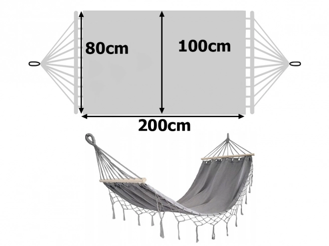 Tuin hangmat XL met houten spreidstokken