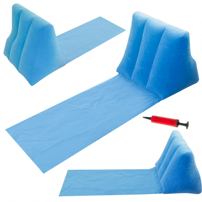 Strandmat met rugleuning en opblaaskussen