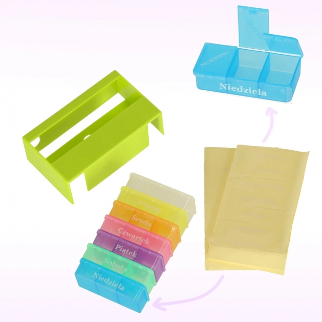 Wekelijkse pillenorganizer met 3 vakjes per dag