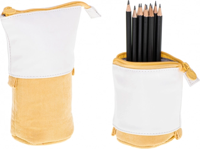 Telescopische schooletui 2-in-1 – geel