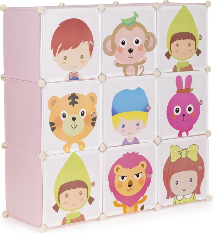 Modulaire kinderskast met 9 planken