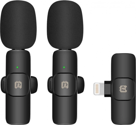 Draadloze dasspeldmicrofoon PULUZ PU3150B Lightning voor iPhone en iPad
