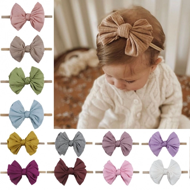 Baby hoofdband met strik - vuilroze