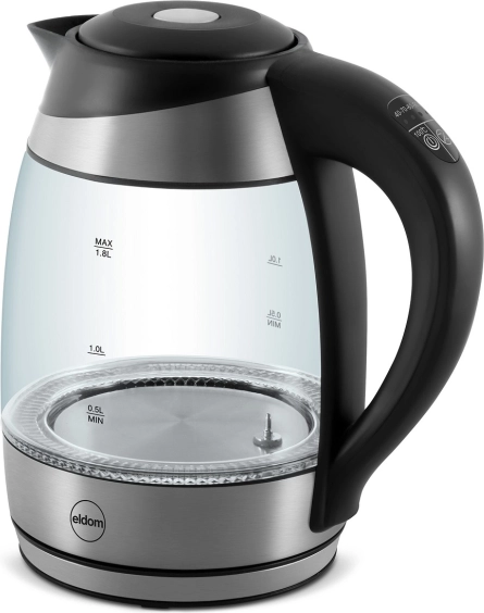 Glazen waterkoker met temperatuurregeling 1,8 l ELDOM