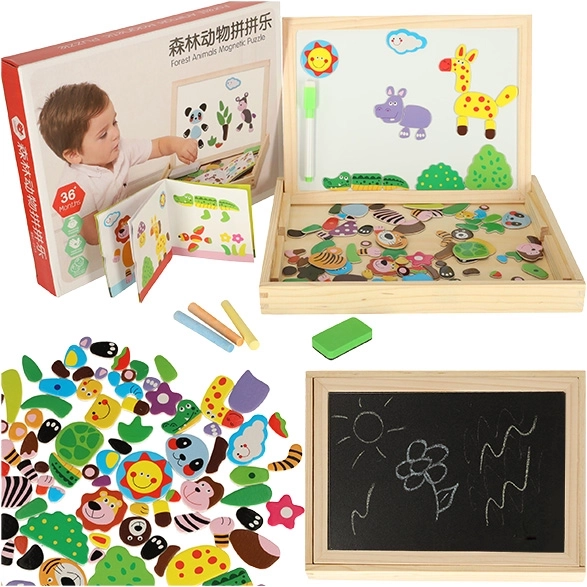 Houten multifunctioneel bord met diertjes