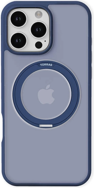 Beschermhoes Torras Ostand Pro met MagSafe-ring voor iPhone 16 Pro – blauw