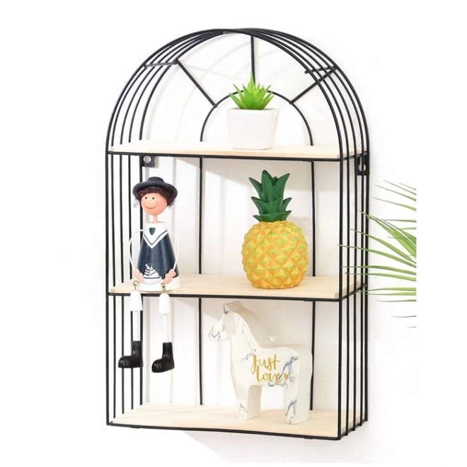 Wandplank, zwart, decoratief, stijl LOFT - hoogte 45 cm