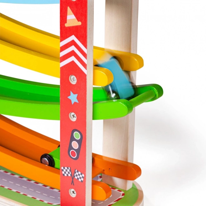 Houten racebaan voor auto's van Bigjigs Toys