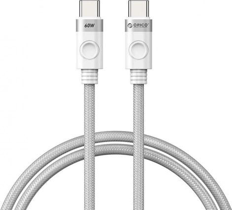 Orico USB‑C naar USB‑C oplaadkabel 60 W, wit