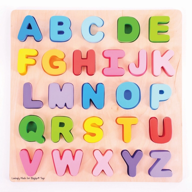Inlegpuzzel Bigjigs - grote letters van het alfabet