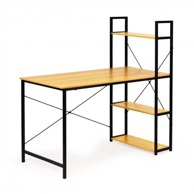 Houten computertafel met loft planken