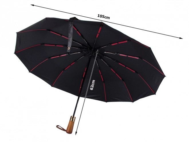 Elegante opvouwbare zwarte paraplu
