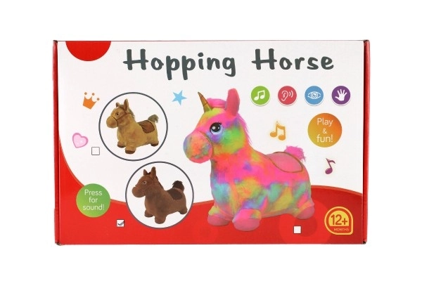 Hobbelpaard bruin pluche paard met effecten