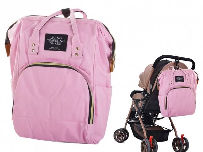 Organisator rugzak voor kinderwagen tas voor moeders vaders 3-in-1 – Roze