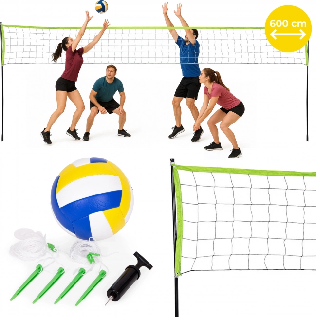 Inklapbaar volleybal- en badmintonnet 600x240 cm MultiGarden
