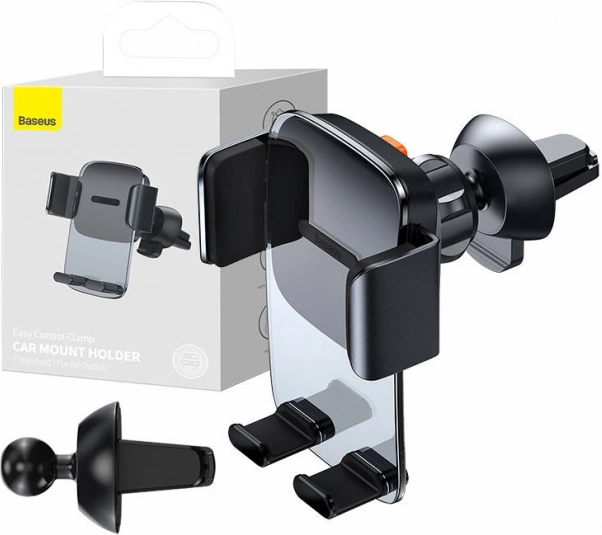 Baseus Easy Control Clamp telefoonhouder voor in de auto voor ventilatierooster (zwart)