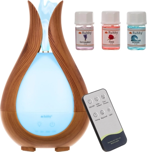 Ultrasone aroma-diffuser en luchtbevochtiger 200 ml met LED-verlichting en afstandsbediening