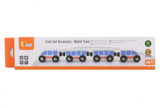 Houten hogesnelheidstrein voor houten treinbaan, 29 cm