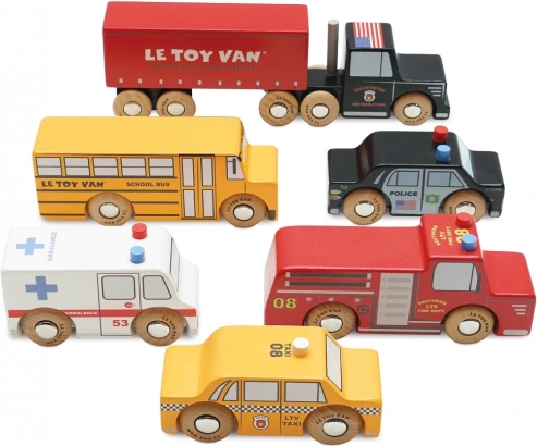 houten set autootjes new york – le toy van