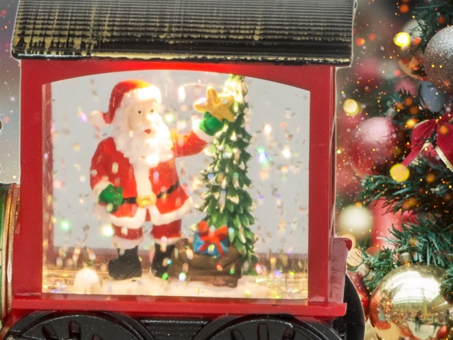 Kerstlantaarn locomotief met LED-verlichting