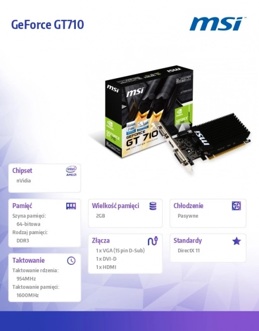 Grafische kaart MSI GeForce GT 710 2GB