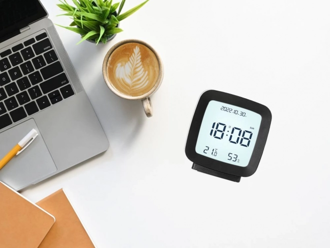 Digitale wekker met LCD-scherm en temperatuur- en vochtigheidsmeting