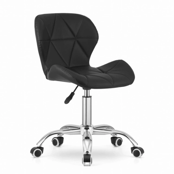 Draaibare bureaustoel met brede rugleuning, ecoleer, zwart