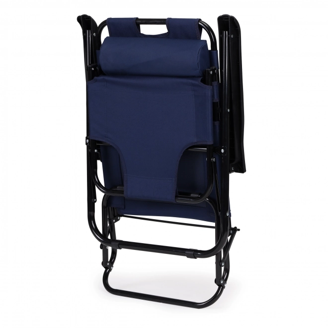 Tuinligstoel met hoofdkussen blauw