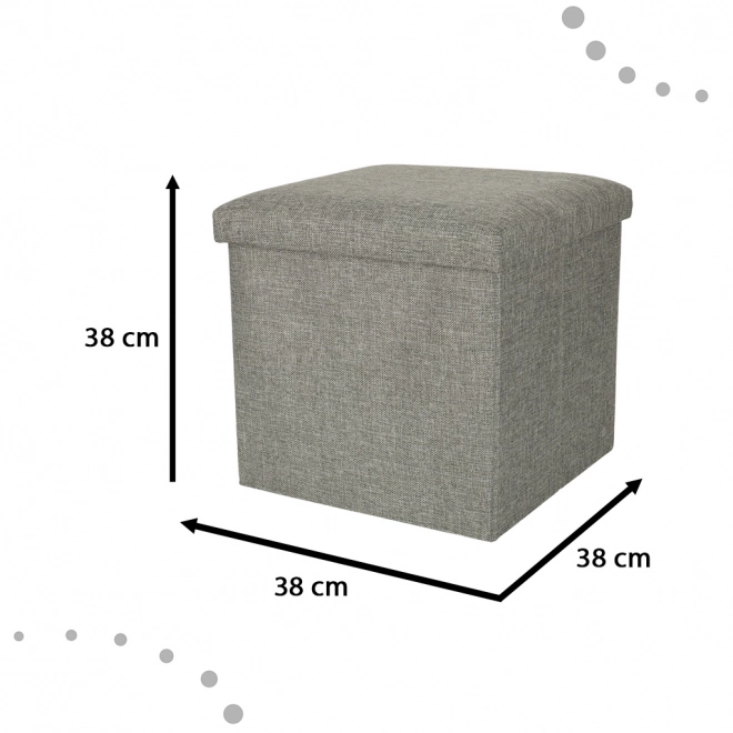 Grijze opvouwbare opbergpoef 38x38x38 cm