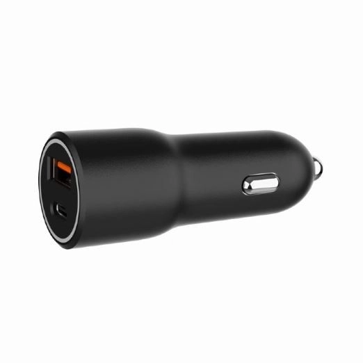 Snelle zwarte USB-A/USB-C autolader 38W PD