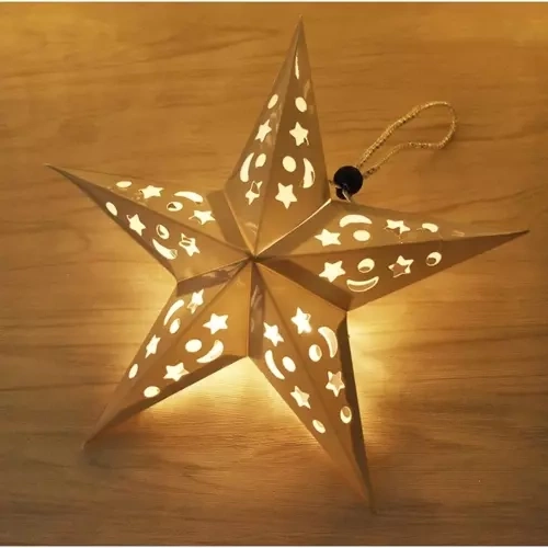 Verlichte papieren ster LED 50 cm