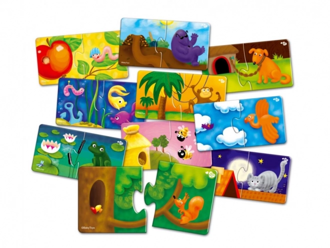 Puzzel Het combineren van dierenhuizen Ver Ver Land - 10 afbeeldingen