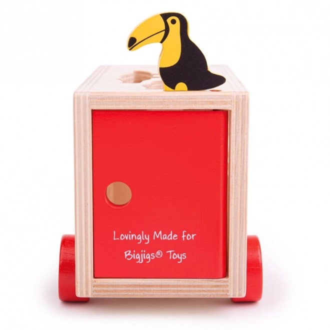 Bigjigs Toys Houten auto met safari-dieren