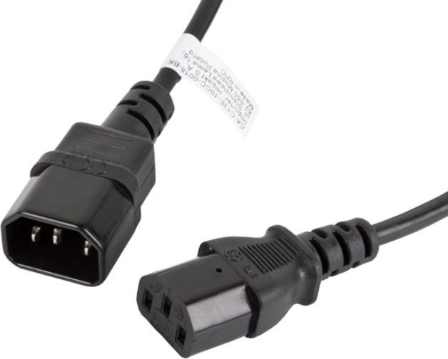 LANBERG verlengstroomkabel IEC C13 – C14, 1,8 m, zwart