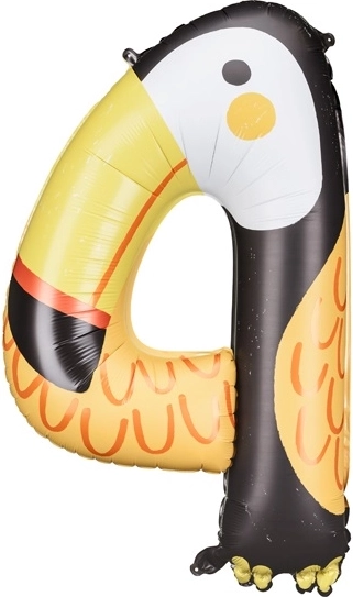 Folieballon nummer 4 - Toekan 68 x 91 cm