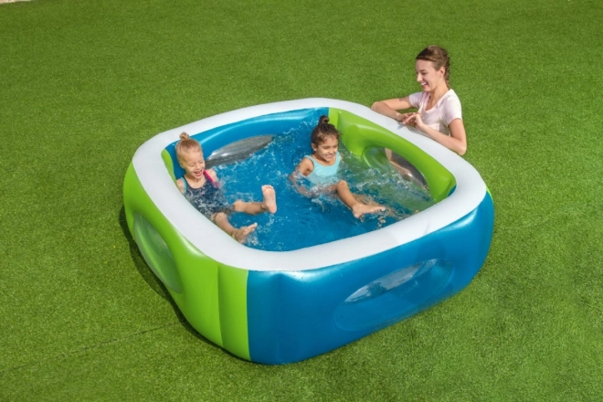 Opblaasbaar zwembad met vensters voor kinderen - 168 cm x 168 cm x 56 cm