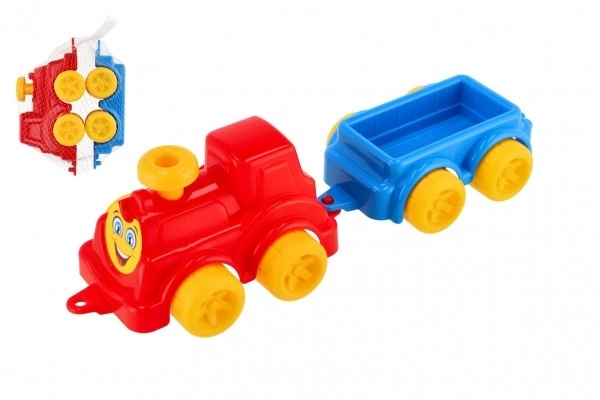 Locomotief/Train met wagon 41cm plastic in net 21x13x22cm 12m+