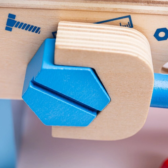 Houten werkbank en gereedschapskist 2-in-1 Bigjigs Toys