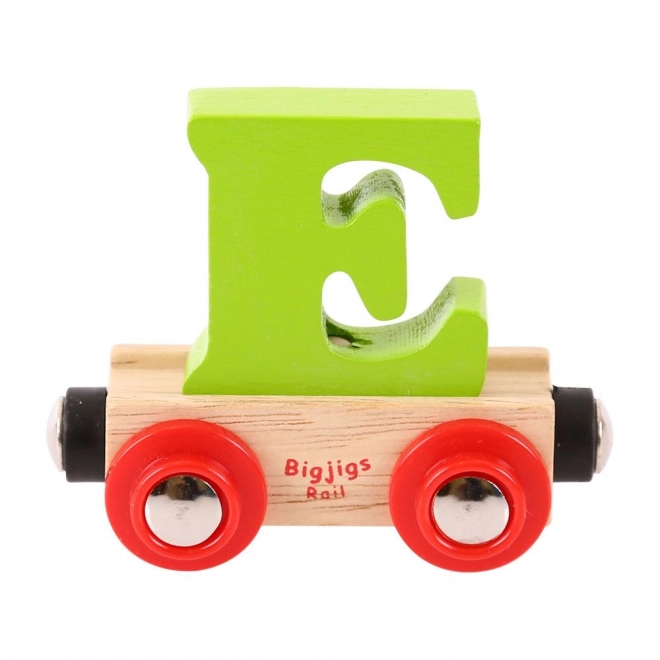 Houten wagon Bigjigs Rail met letter E