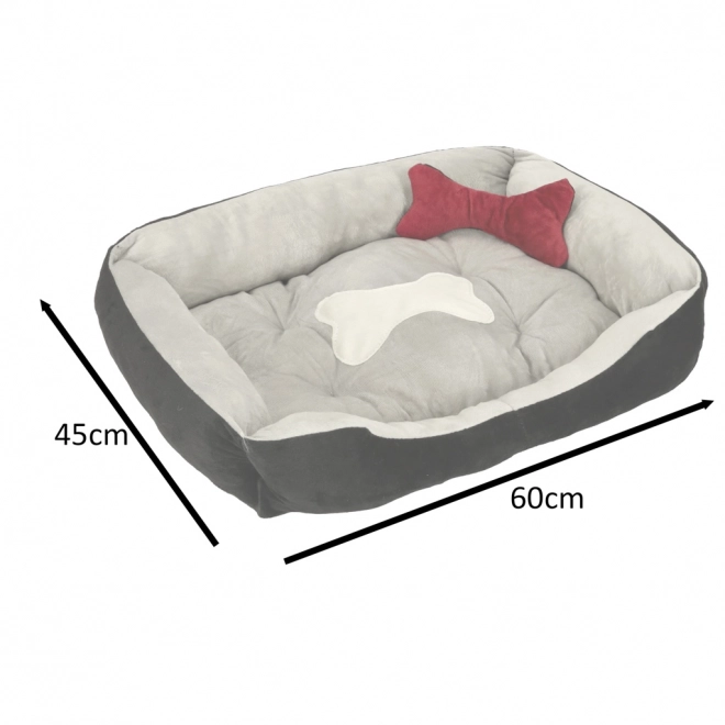 Honden- en kattenbed zwart en grijs