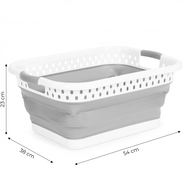 Opvouwbare wasmand siliconen kom wit-grijs 20 l van ModernHome